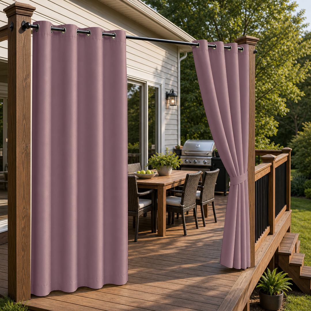Patio Curtains With Grommets Top, Waterproof Patio Curtains, Grommets Top Patio Curtains, 1 Pcs