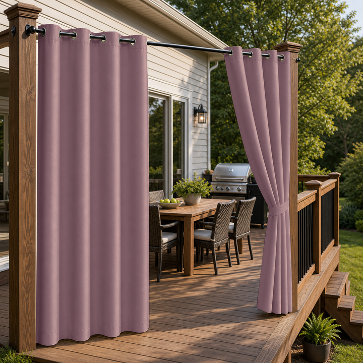 Patio Curtains With Grommets Top, Waterproof Patio Curtains, Grommets Top Patio Curtains, 1 Pcs
