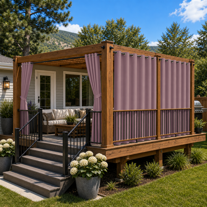Deck Curtains With Grommets Top, Waterproof Deck Curtains, Grommets Top Deck Curtains, 1 Pcs