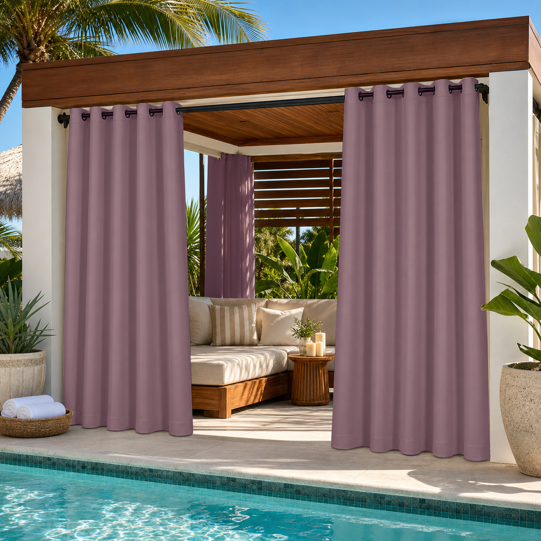 Cabana Curtains With Grommets Top, Waterproof Cabana Curtains, Grommets Top Cabana Curtains, 1 Pcs