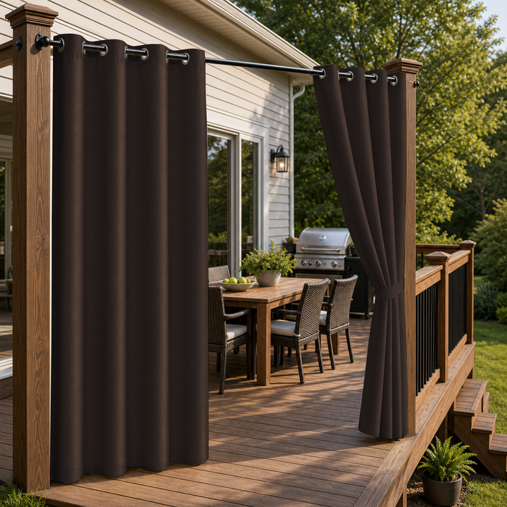 Patio Curtains With Grommets Top, Waterproof Patio Curtains, Grommets Top Patio Curtains, 1 Pcs
