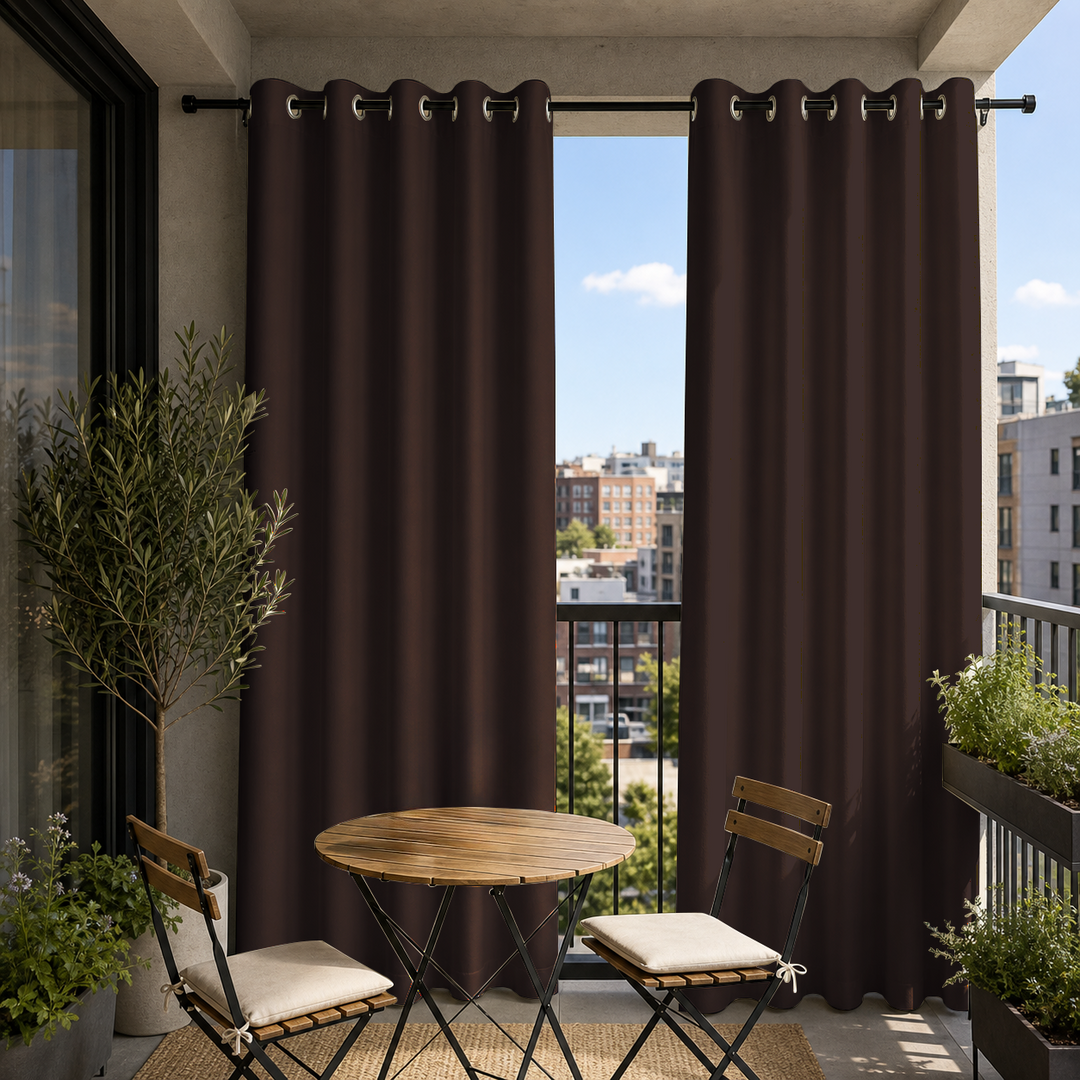 Balcony Curtains With Grommets Top, Waterproof Balcony Curtains, Grommets Top Balcony Curtains, 1 Pcs