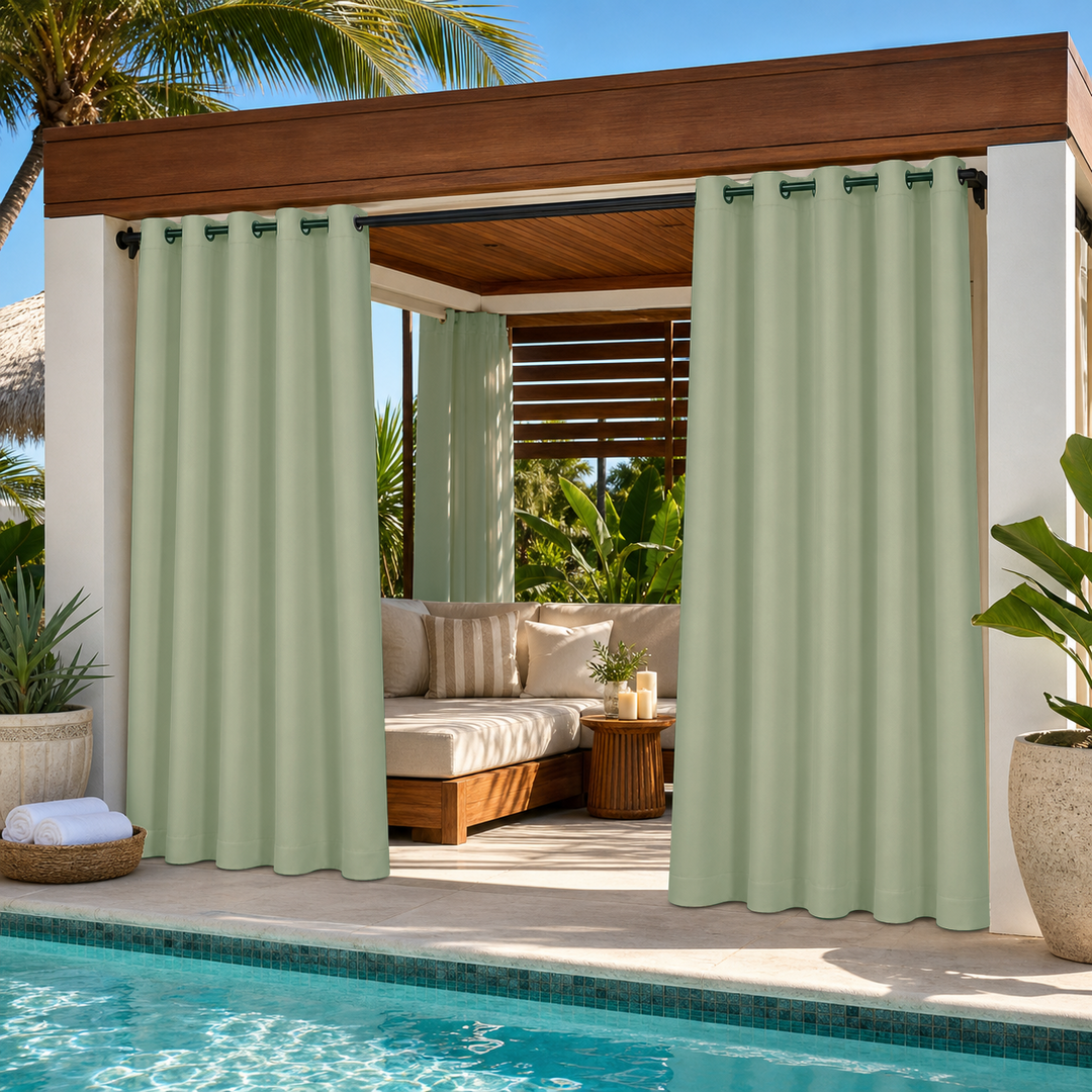Cabana Curtains With Grommets Top, Waterproof Cabana Curtains, Grommets Top Cabana Curtains, 1 Pcs