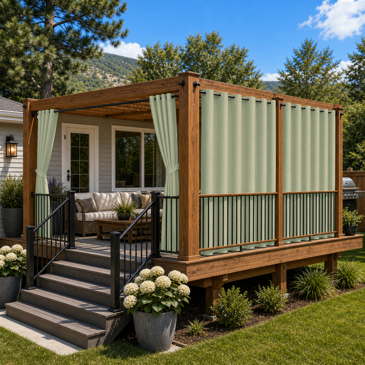 Deck Curtains With Grommets Top, Waterproof Deck Curtains, Grommets Top Deck Curtains, 1 Pcs