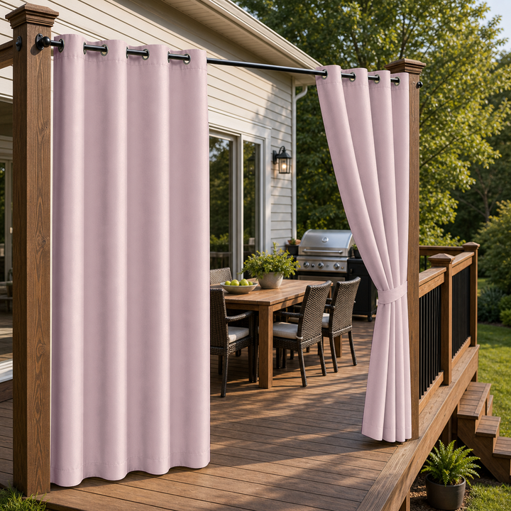 Patio Curtains With Grommets Top, Waterproof Patio Curtains, Grommets Top Patio Curtains, 1 Pcs