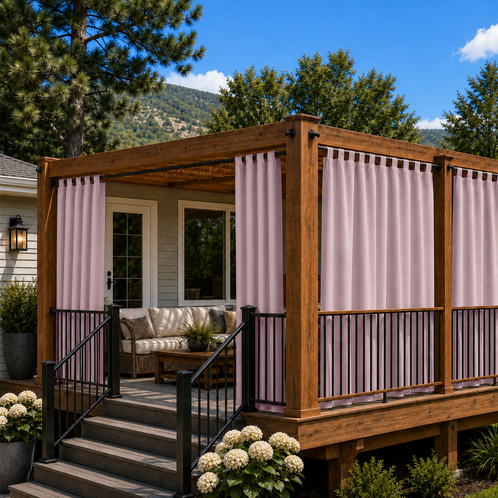 Deck Curtains With Velcro Tab Top, Outdoor Deck Curtains, Waterproof Velcro Tab Top Deck Curtains, 1 Pcs