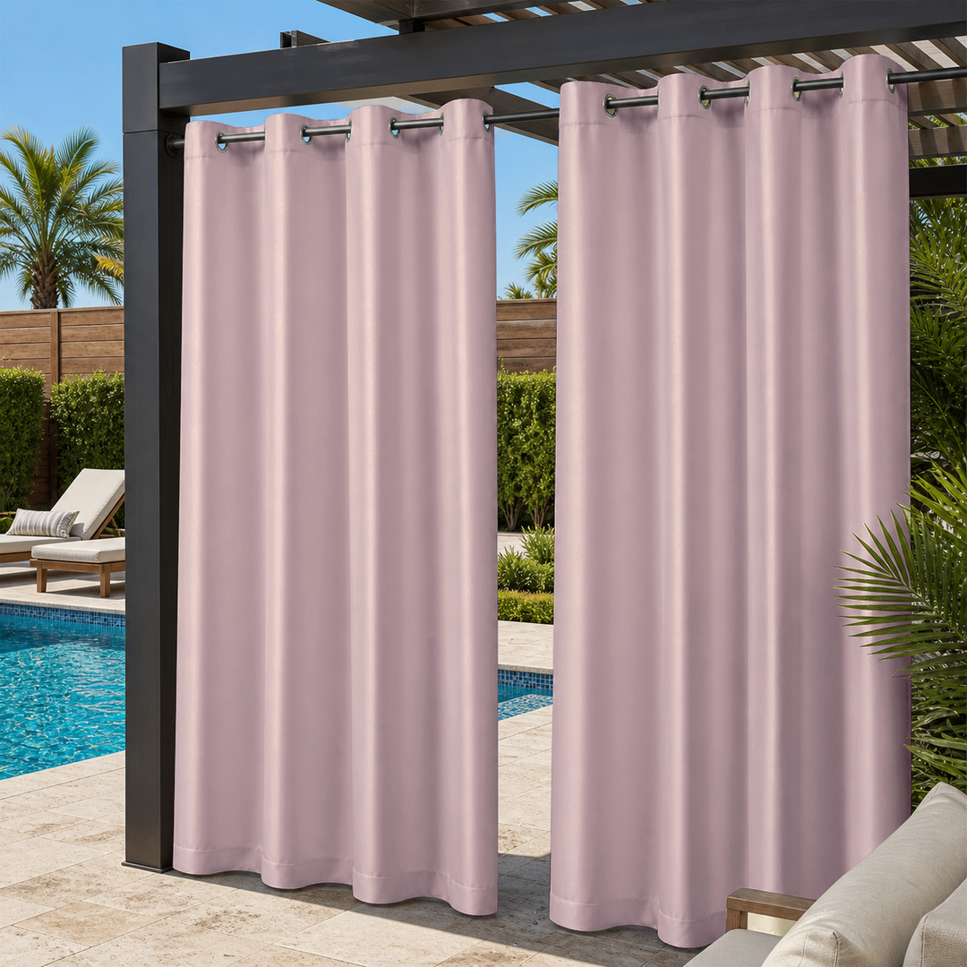 Pool Curtains With Grommets Top, Waterproof Pool Curtains, Grommets Top Pool Curtains, 1 Pcs