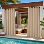 Cabana Curtains With Grommets Top, Waterproof Cabana Curtains, Grommets Top Cabana Curtains, 1 Pcs