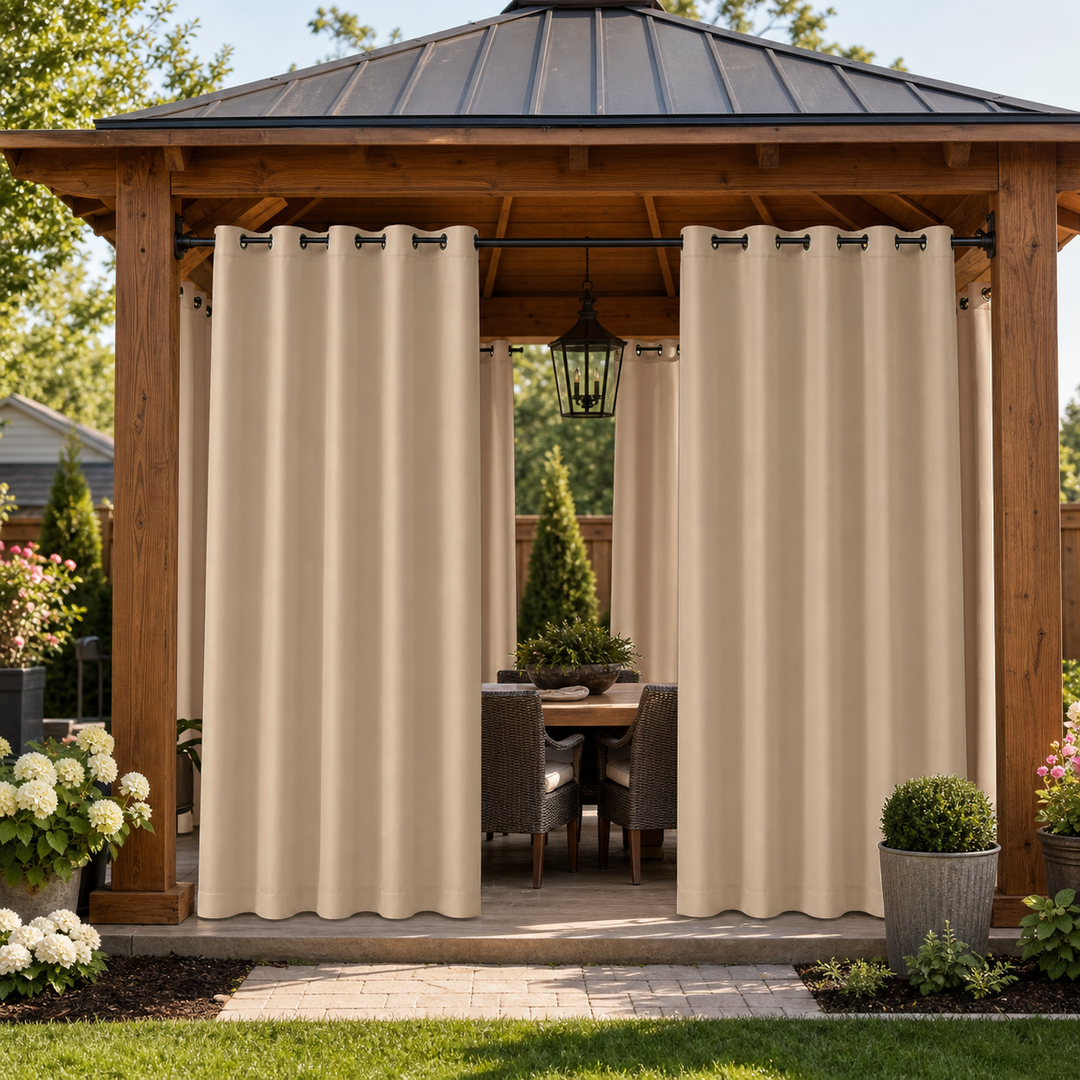 Gazebo Curtains With Grommets Top, Waterproof Gazebo Curtains, Grommets Top Gazebo Curtains, 1 Pcs