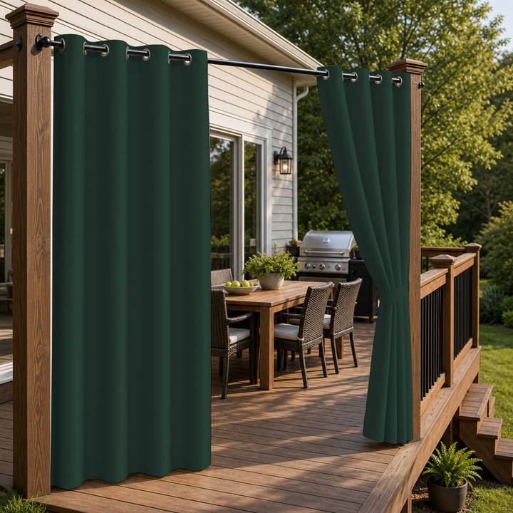 Patio Curtains With Grommets Top, Waterproof Patio Curtains, Grommets Top Patio Curtains, 1 Pcs