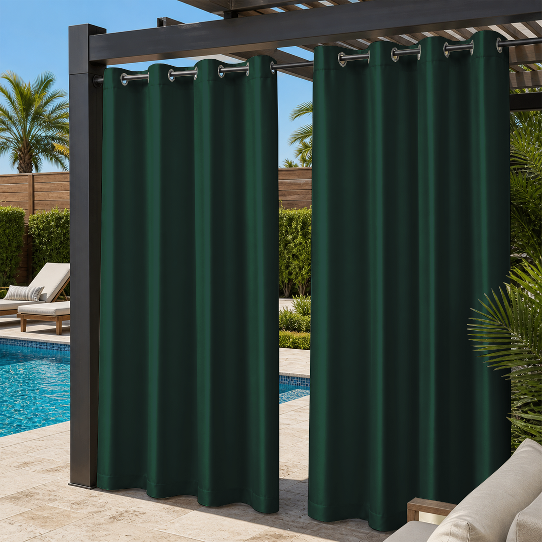 Pool Curtains With Grommets Top, Waterproof Pool Curtains, Grommets Top Pool Curtains, 1 Pcs