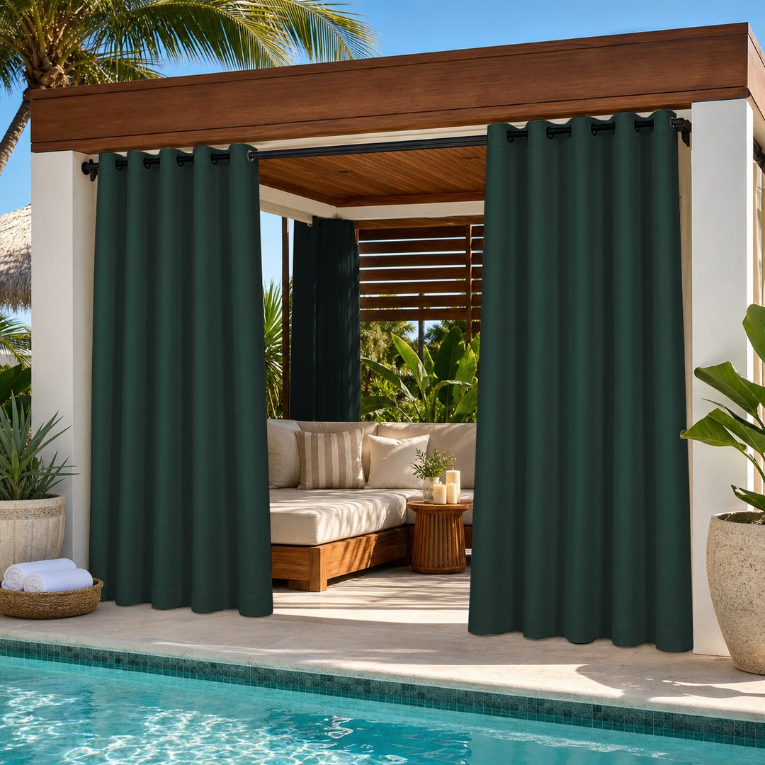Cabana Curtains With Grommets Top, Waterproof Cabana Curtains, Grommets Top Cabana Curtains, 1 Pcs