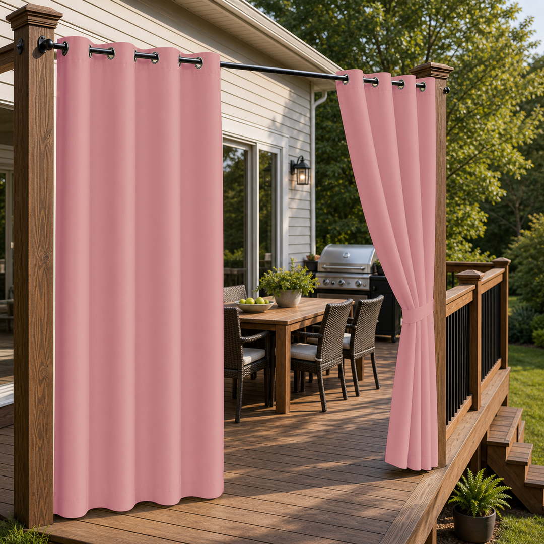 Patio Curtains With Grommets Top, Waterproof Patio Curtains, Grommets Top Patio Curtains, 1 Pcs