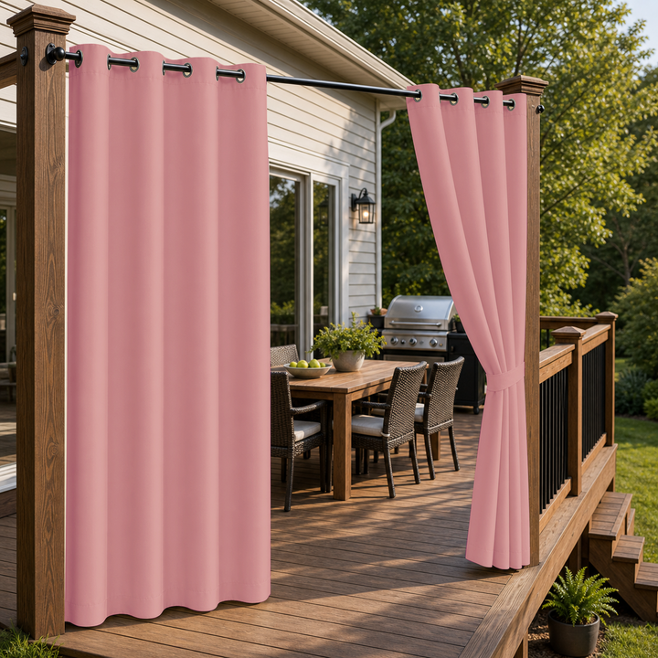 Patio Curtains With Grommets Top, Waterproof Patio Curtains, Grommets Top Patio Curtains, 1 Pcs