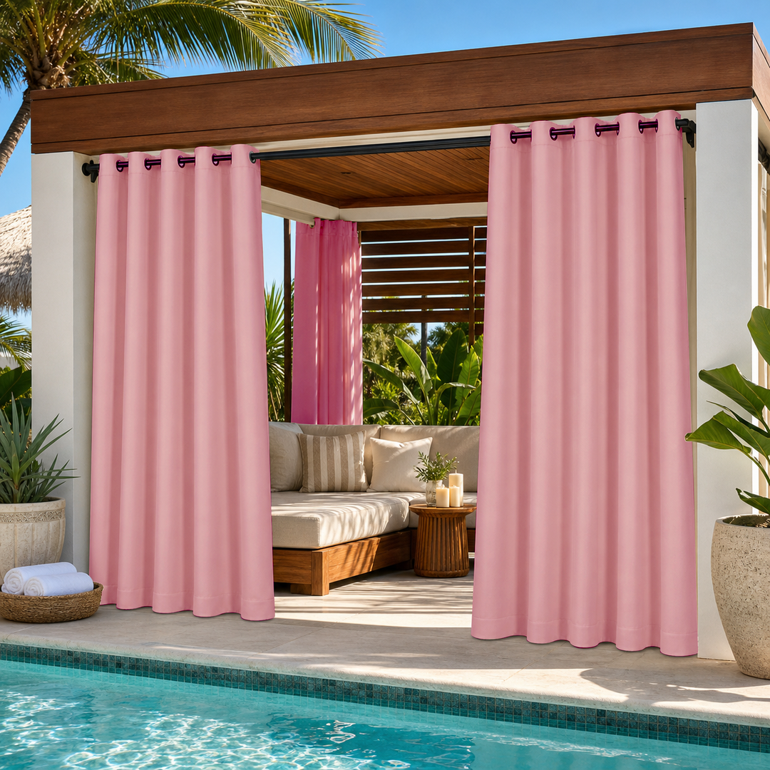 Cabana Curtains With Grommets Top, Waterproof Cabana Curtains, Grommets Top Cabana Curtains, 1 Pcs