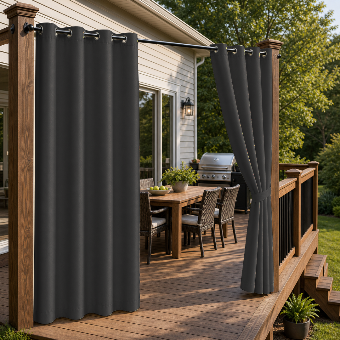 Patio Curtains With Grommets Top, Waterproof Patio Curtains, Grommets Top Patio Curtains, 1 Pcs
