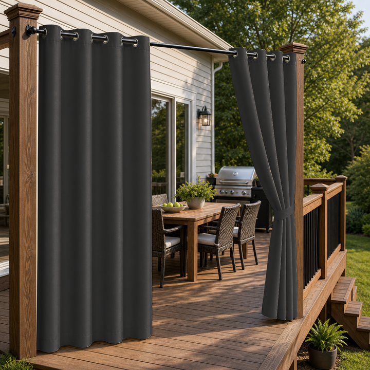 Patio Curtains With Grommets Top, Waterproof Patio Curtains, Grommets Top Patio Curtains, 1 Pcs