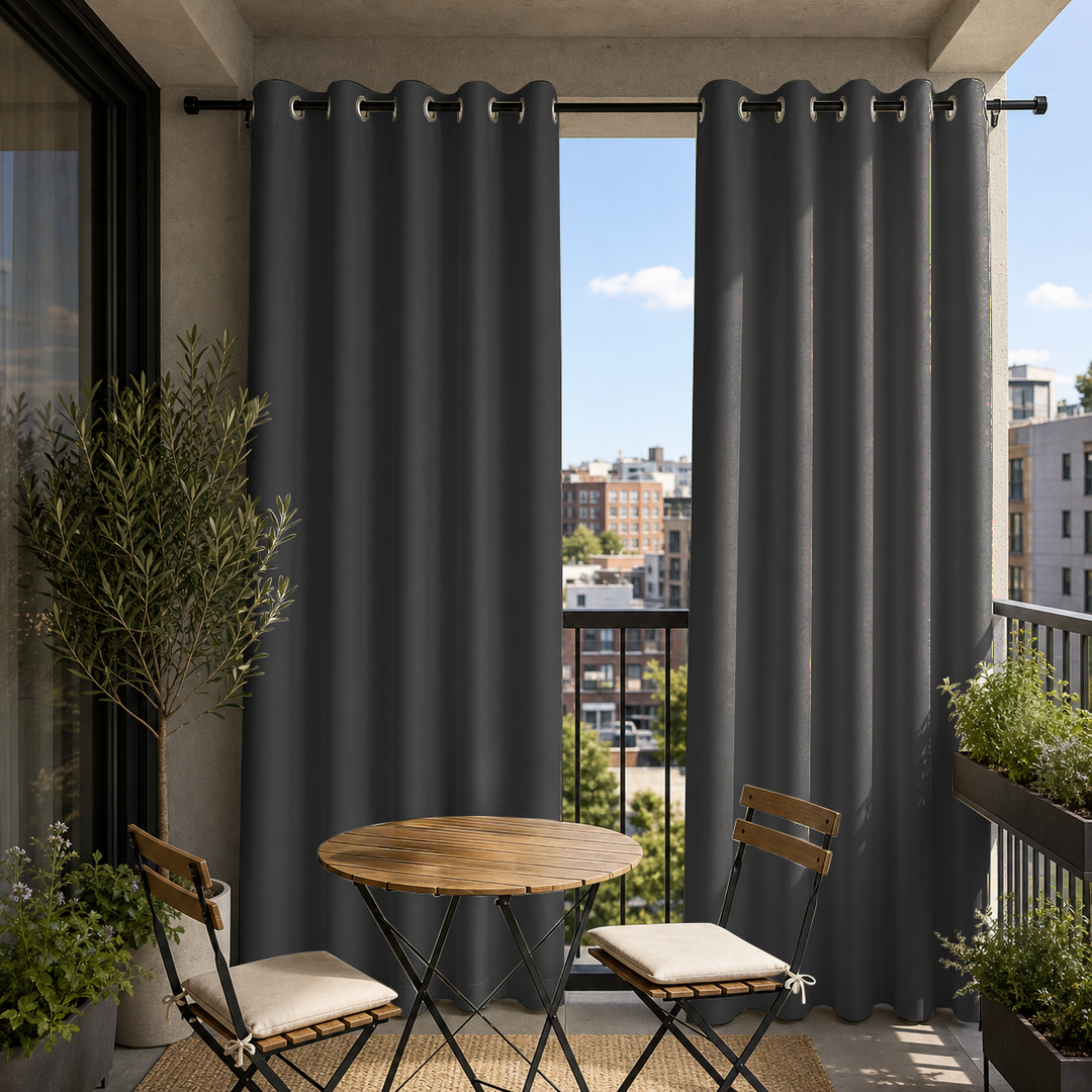 Balcony Curtains With Grommets Top, Waterproof Balcony Curtains, Grommets Top Balcony Curtains, 1 Pcs