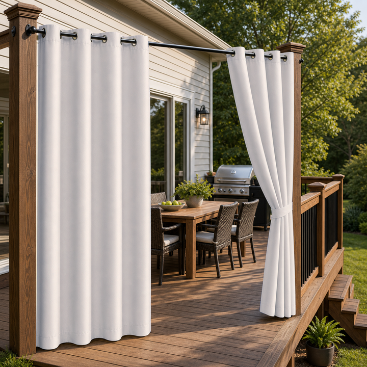 Patio Curtains With Grommets Top, Waterproof Patio Curtains, Grommets Top Patio Curtains, 1 Pcs