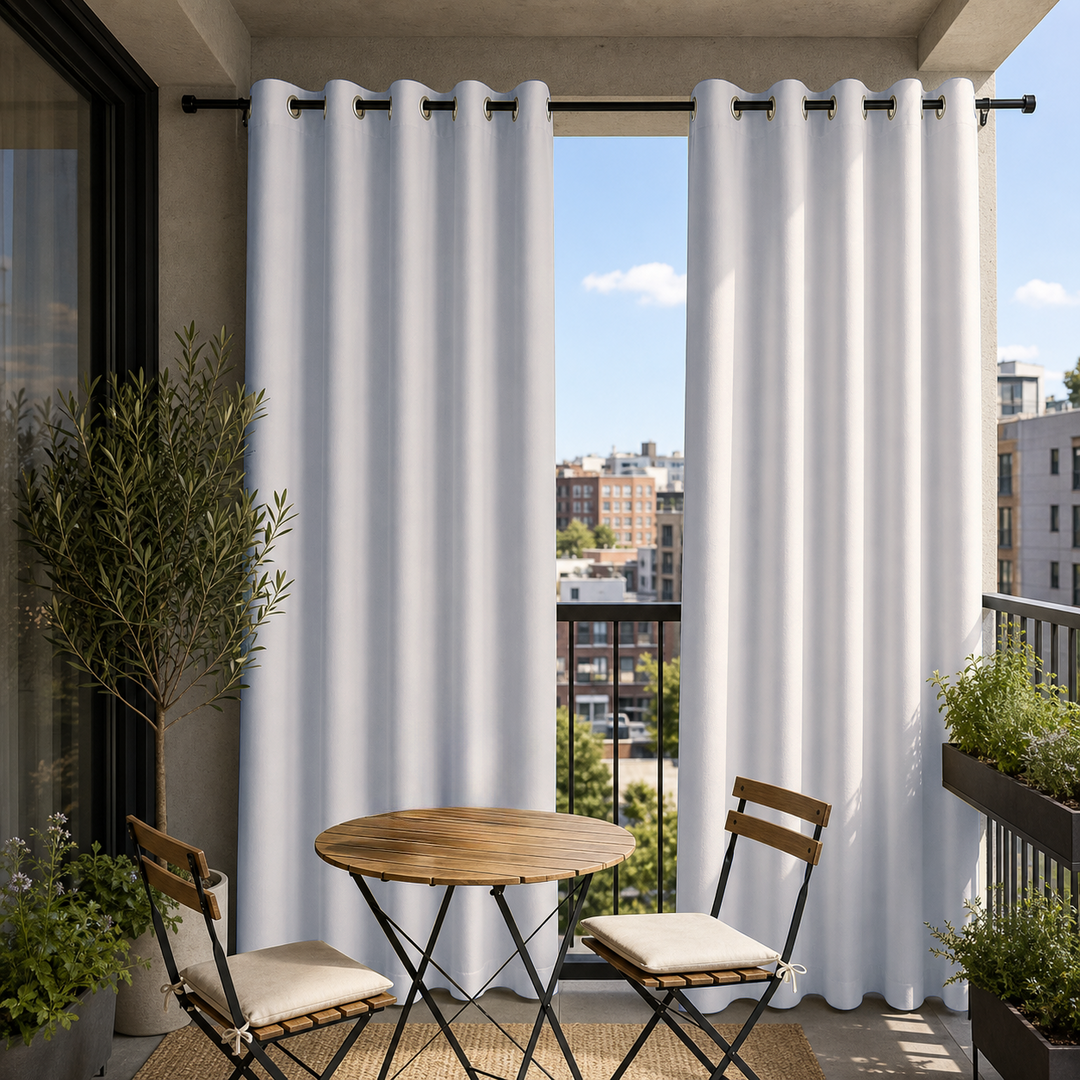 Balcony Curtains With Grommets Top, Waterproof Balcony Curtains, Grommets Top Balcony Curtains, 1 Pcs