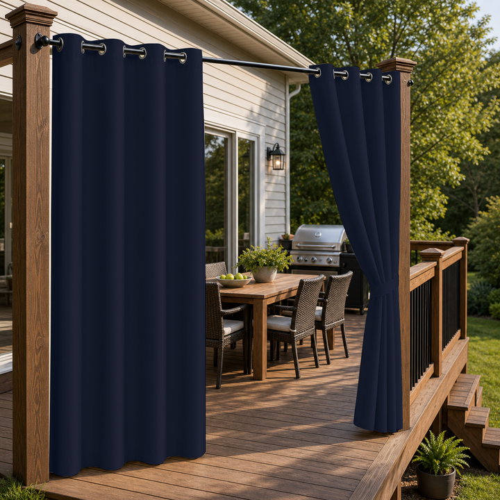 Patio Curtains With Grommets Top, Waterproof Patio Curtains, Grommets Top Patio Curtains, 1 Pcs