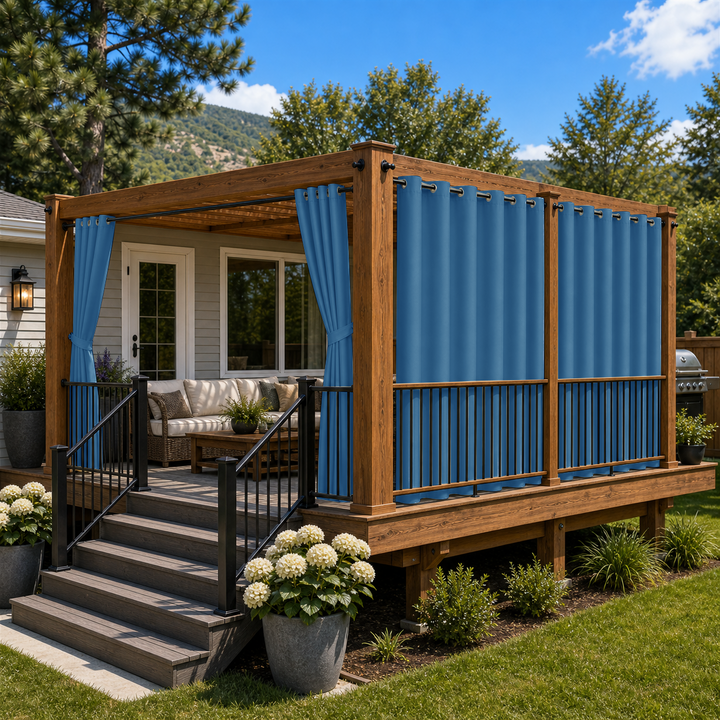Deck Curtains With Grommets Top, Waterproof Deck Curtains, Grommets Top Deck Curtains, 1 Pcs
