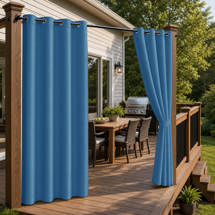 Patio Curtains With Grommets Top, Waterproof Patio Curtains, Grommets Top Patio Curtains, 1 Pcs