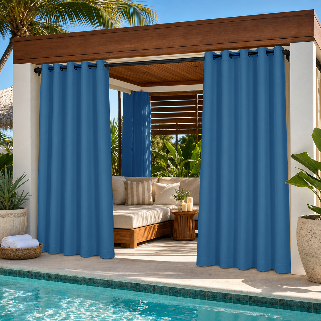 Cabana Curtains With Grommets Top, Waterproof Cabana Curtains, Grommets Top Cabana Curtains, 1 Pcs