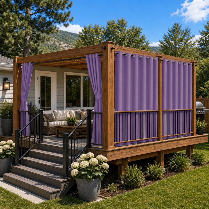 Deck Curtains With Grommets Top, Waterproof Deck Curtains, Grommets Top Deck Curtains, 1 Pcs