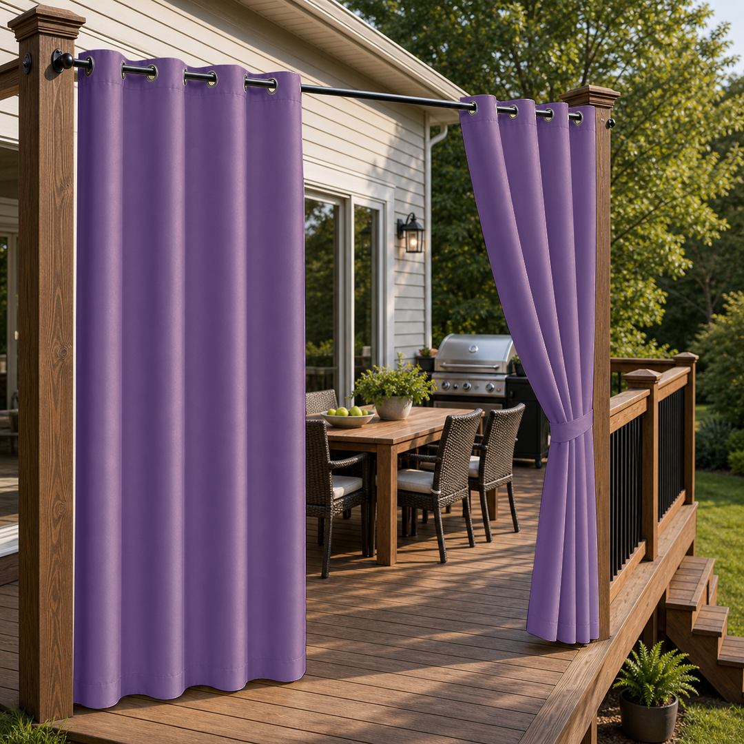 Patio Curtains With Grommets Top, Waterproof Patio Curtains, Grommets Top Patio Curtains, 1 Pcs
