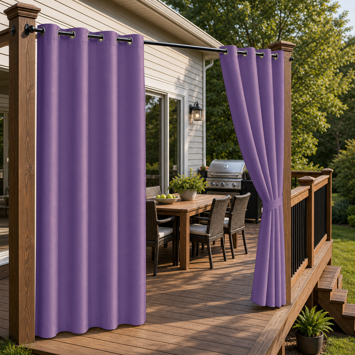 Patio Curtains With Grommets Top, Waterproof Patio Curtains, Grommets Top Patio Curtains, 1 Pcs
