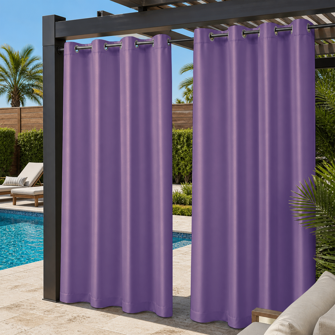 Pool Curtains With Grommets Top, Waterproof Pool Curtains, Grommets Top Pool Curtains, 1 Pcs