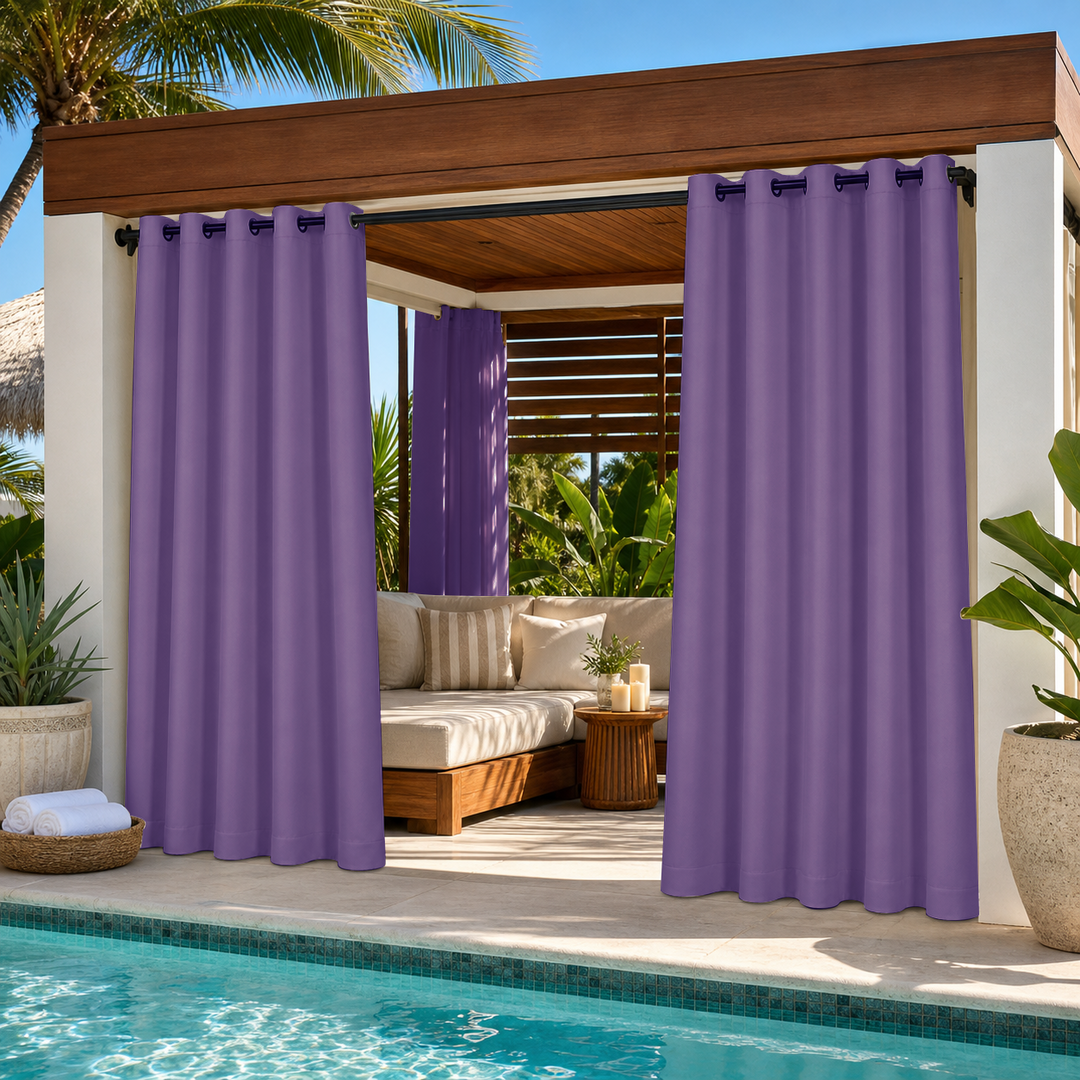 Cabana Curtains With Grommets Top, Waterproof Cabana Curtains, Grommets Top Cabana Curtains, 1 Pcs