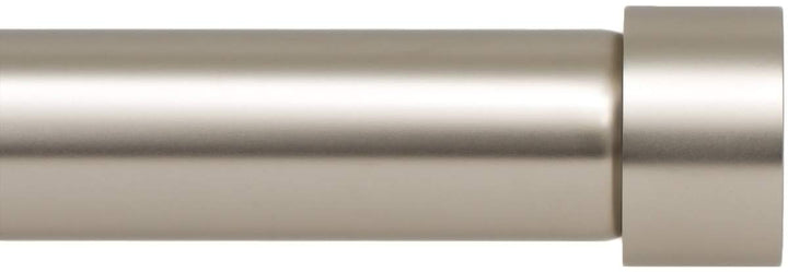 Satin Nickel Curtain Rods for 120" to 240" Adjustable, 1 Inch Diameter Curtain Rods, Curtain Rod End Cap 120 to 240 Inch. Curtain Rod with Brackets