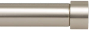 Satin Nickel Curtain Rods for 120" to 240" Adjustable, 1 Inch Diameter Curtain Rods, Curtain Rod End Cap 120 to 240 Inch. Curtain Rod with Brackets