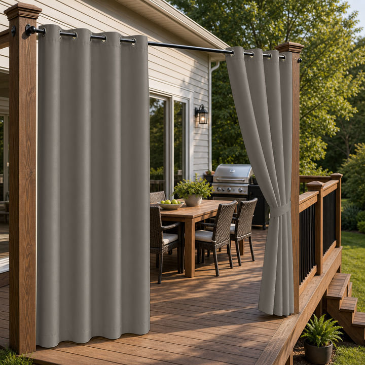 Patio Curtains With Grommets Top, Waterproof Patio Curtains, Grommets Top Patio Curtains, 1 Pcs