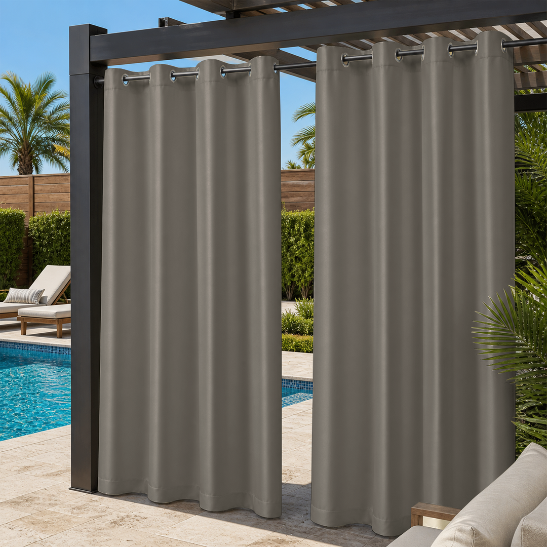 Pool Curtains With Grommets Top, Waterproof Pool Curtains, Grommets Top Pool Curtains, 1 Pcs