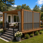 Deck Curtains With Grommets Top, Waterproof Deck Curtains, Grommets Top Deck Curtains, 1 Pcs