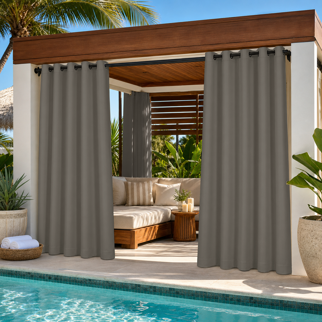 Cabana Curtains With Grommets Top, Waterproof Cabana Curtains, Grommets Top Cabana Curtains, 1 Pcs