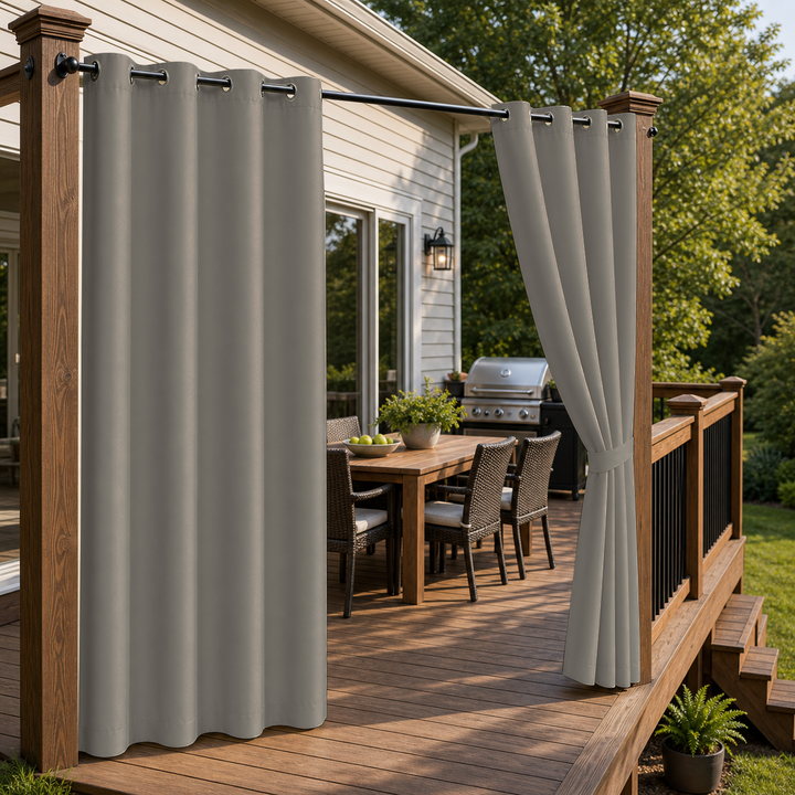 Patio Curtains With Grommets Top, Waterproof Patio Curtains, Grommets Top Patio Curtains, 1 Pcs
