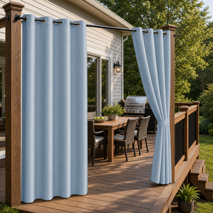 Patio Curtains With Grommets Top, Waterproof Patio Curtains, Grommets Top Patio Curtains, 1 Pcs