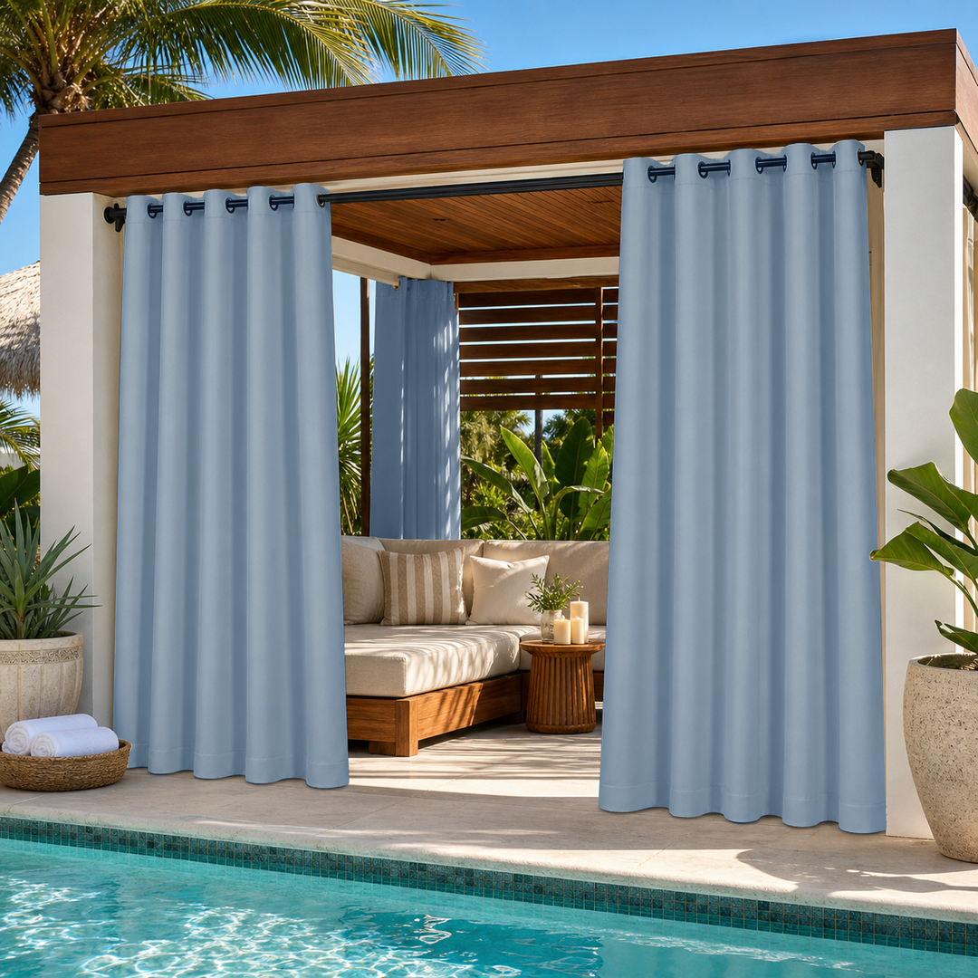 Cabana Curtains With Grommets Top, Waterproof Cabana Curtains, Grommets Top Cabana Curtains, 1 Pcs