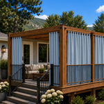 Deck Curtains With Velcro Tab Top, Outdoor Deck Curtains, Waterproof Velcro Tab Top Deck Curtains, 1 Pcs