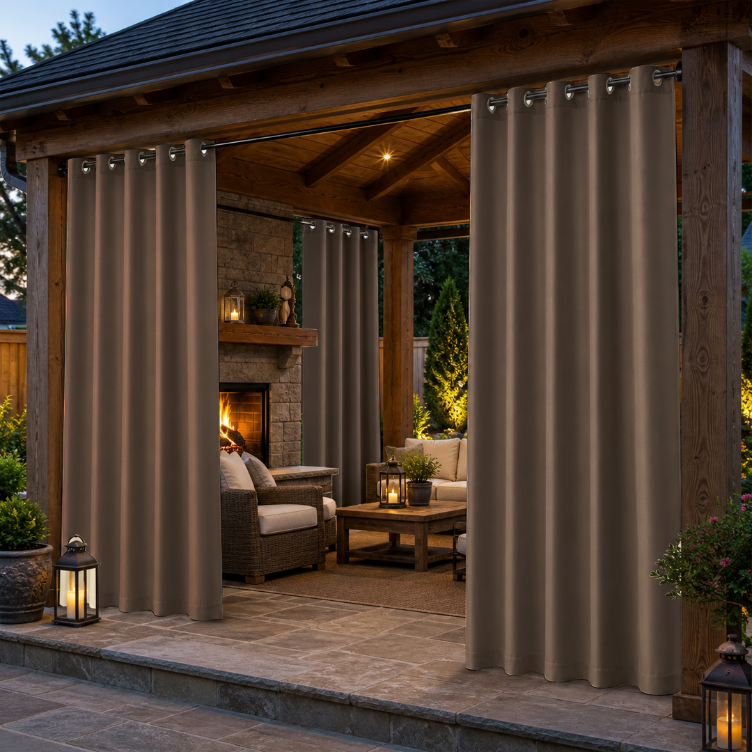 Pavilion Curtains With Grommets Top, Waterproof Pavilion Curtains, Grommets Top Pavilion Curtains, 1 Pcs