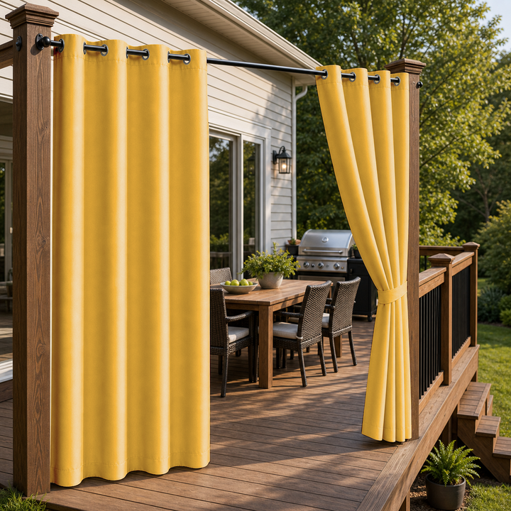 Patio Curtains With Grommets Top, Waterproof Patio Curtains, Grommets Top Patio Curtains, 1 Pcs