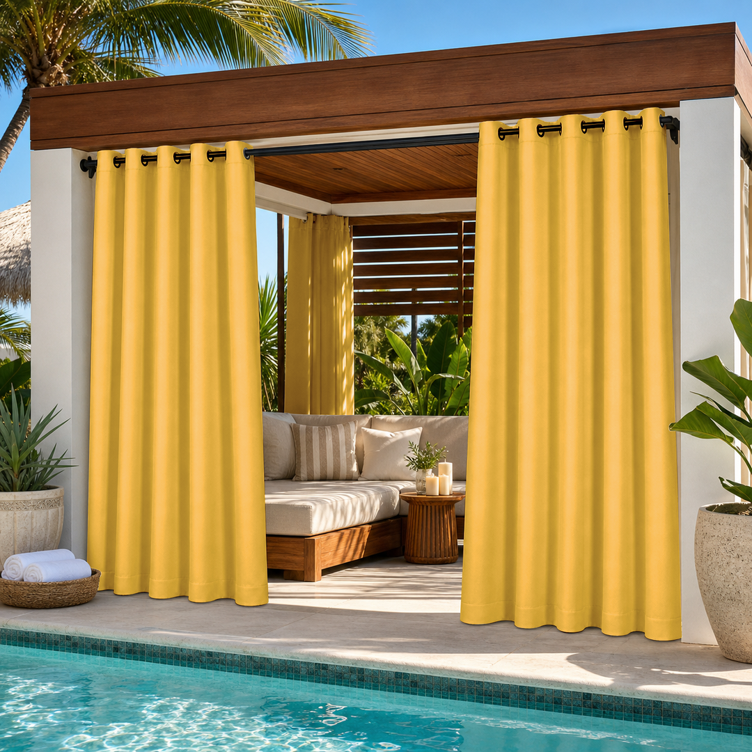 Cabana Curtains With Grommets Top, Waterproof Cabana Curtains, Grommets Top Cabana Curtains, 1 Pcs