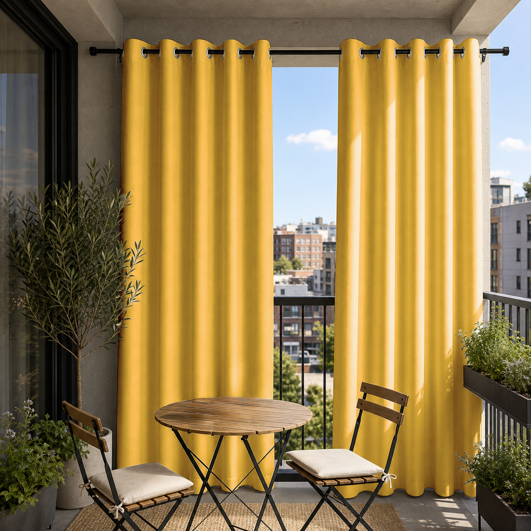 Balcony Curtains With Grommets Top, Waterproof Balcony Curtains, Grommets Top Balcony Curtains, 1 Pcs