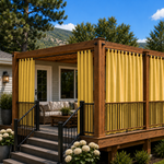 Deck Curtains With Velcro Tab Top, Outdoor Deck Curtains, Waterproof Velcro Tab Top Deck Curtains, 1 Pcs