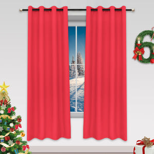 Indoor Grommet Top Curtains, Christmas Curtains, Red or Green Curtains, Indoor Christmas Red Curtains,1 Pcs