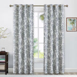 Suchoutdoor Printing Flame Retardant Curtains, Grommet Top Silver, for Schools/Hospitals/Houses, 1 Panel